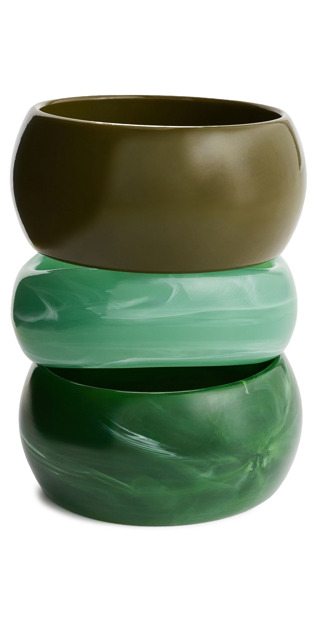 By Adina Eden Gradient Resin Bangle Set Green One Size
