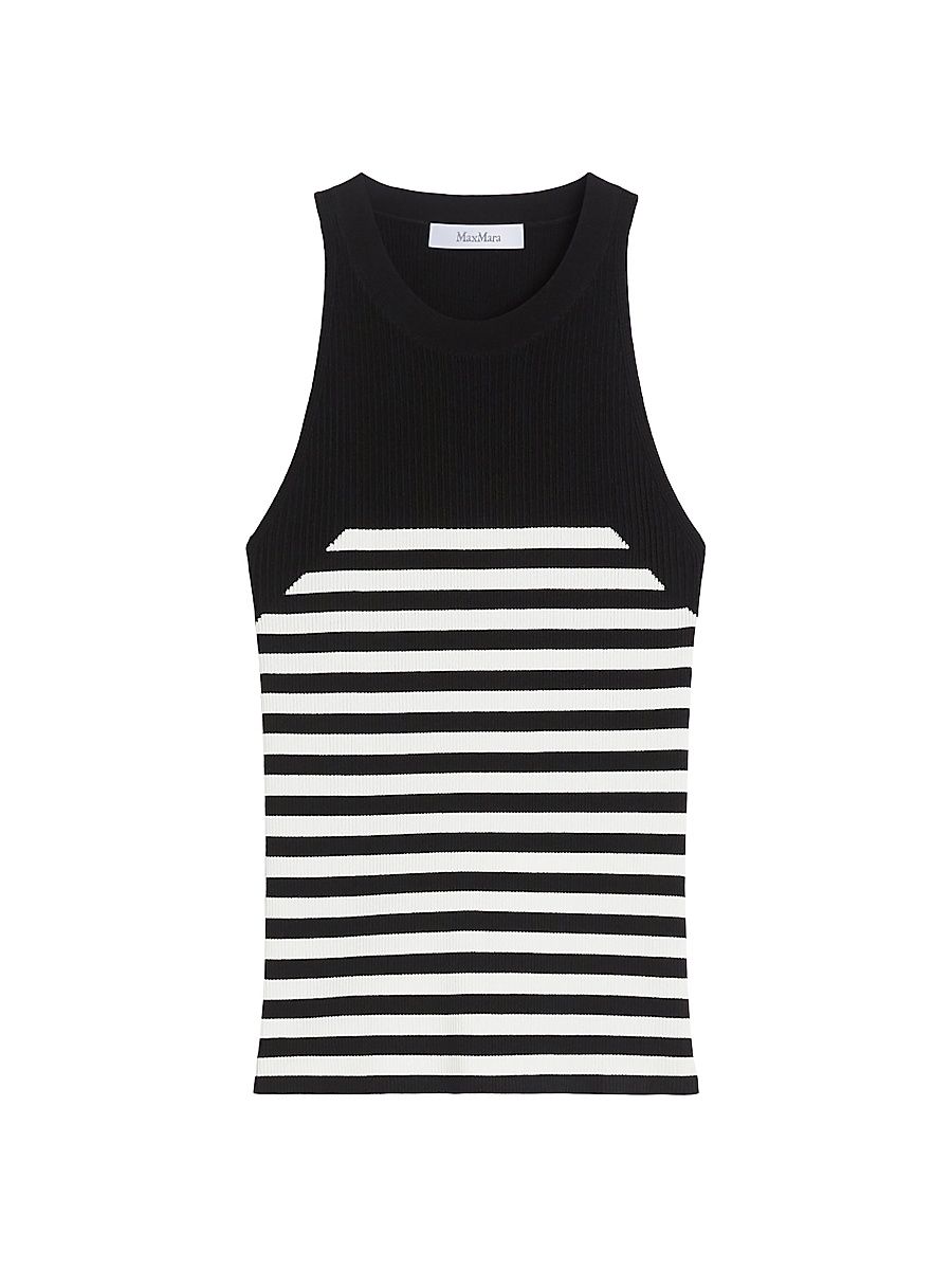 Women's Viscose Yarn Top - Black Pinstripes - Size XL