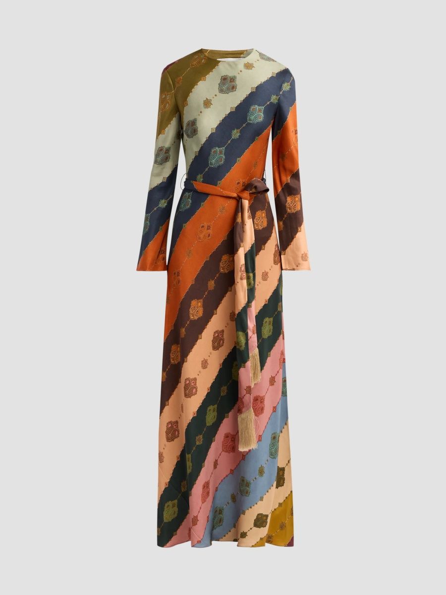 Zimmermann Women's Ascent Bias-Cut Maxi Dress - Prism Stripe - Size 10