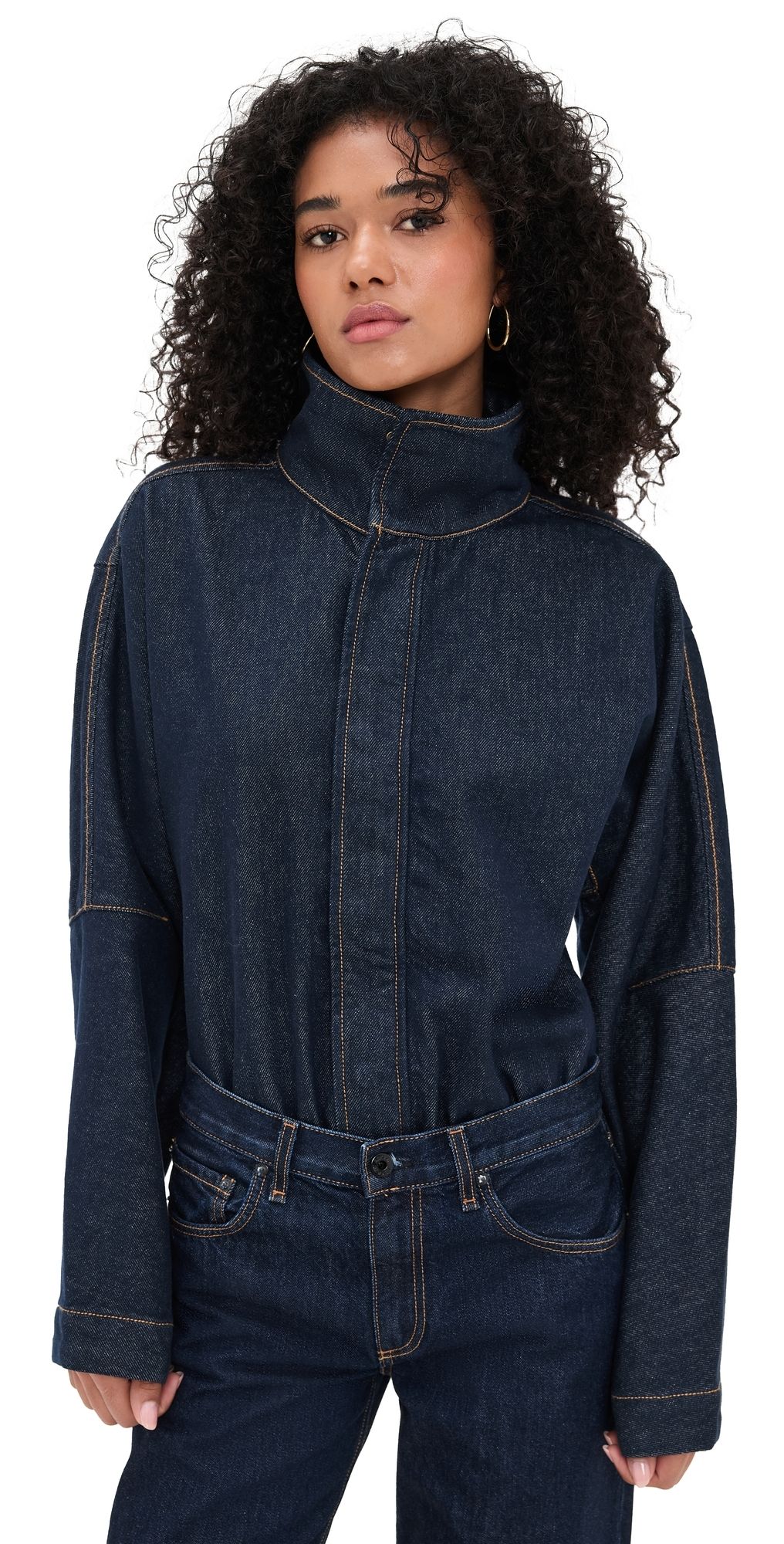 Ronny Kobo Britta Thong Bodysuit Dark Wash L