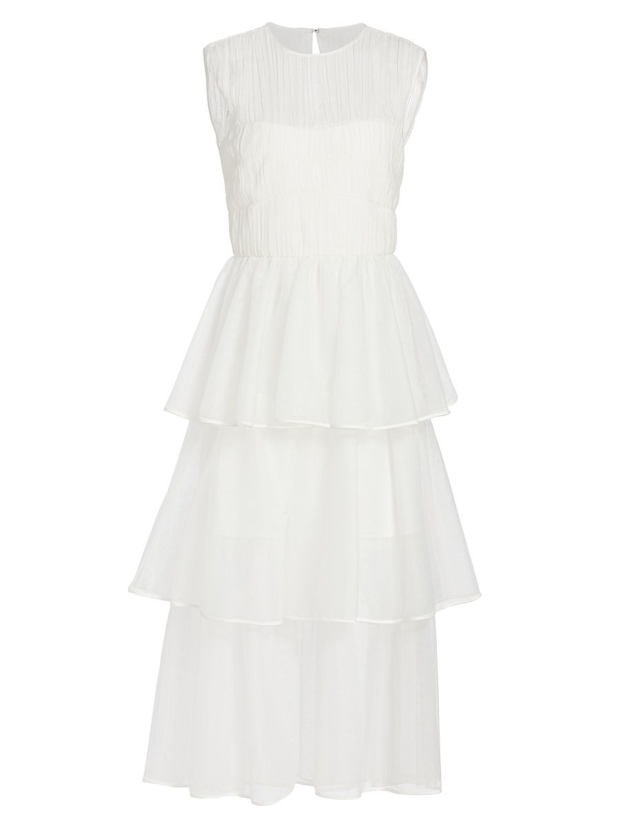 Women's Benton Pleated Tulle Dress - White - Size 2
