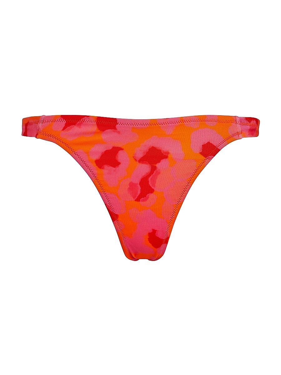 Women's Vichy Jacquard Bikini Bottom - Coquelicot - Size XS