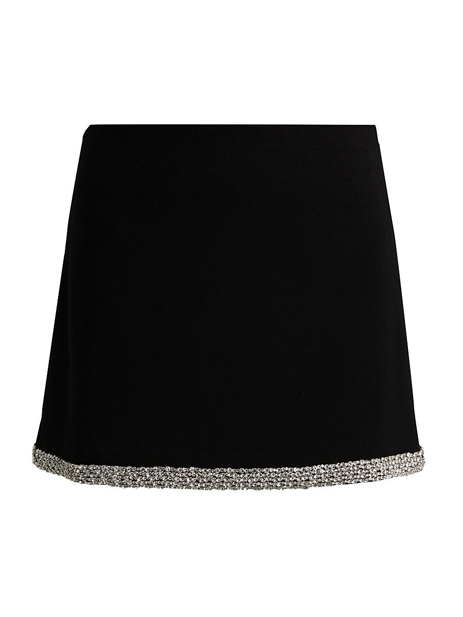 Women's Rubi Rhinestone-Embellished Hem Miniskirt - Black - Size 14