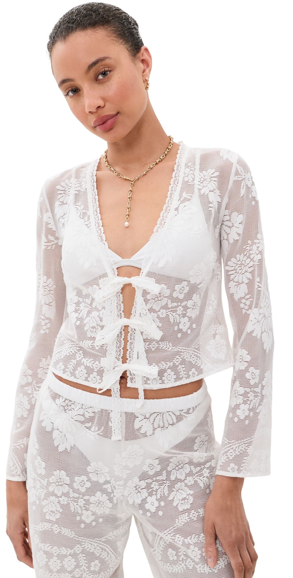 LoveShackFancy Stacellea Top White XXS