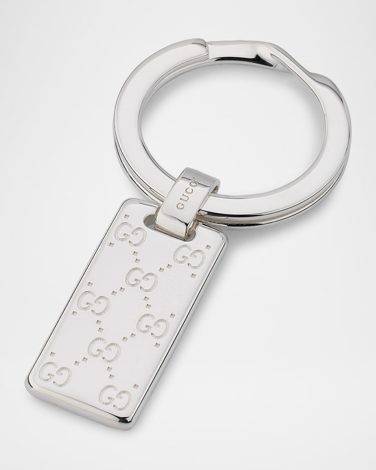 Men & apos;s Gucci Signature Sterling Silver Keyring