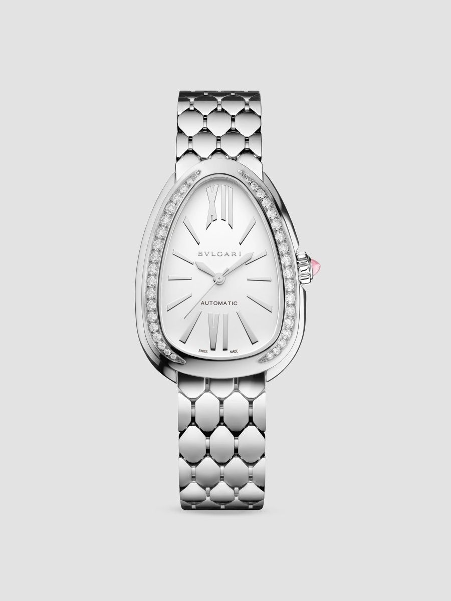 BVLGARI Women's Serpenti Seduttori Stainless Steel & 0.62 TCW Diamond Bracelet Watch/34MM - White