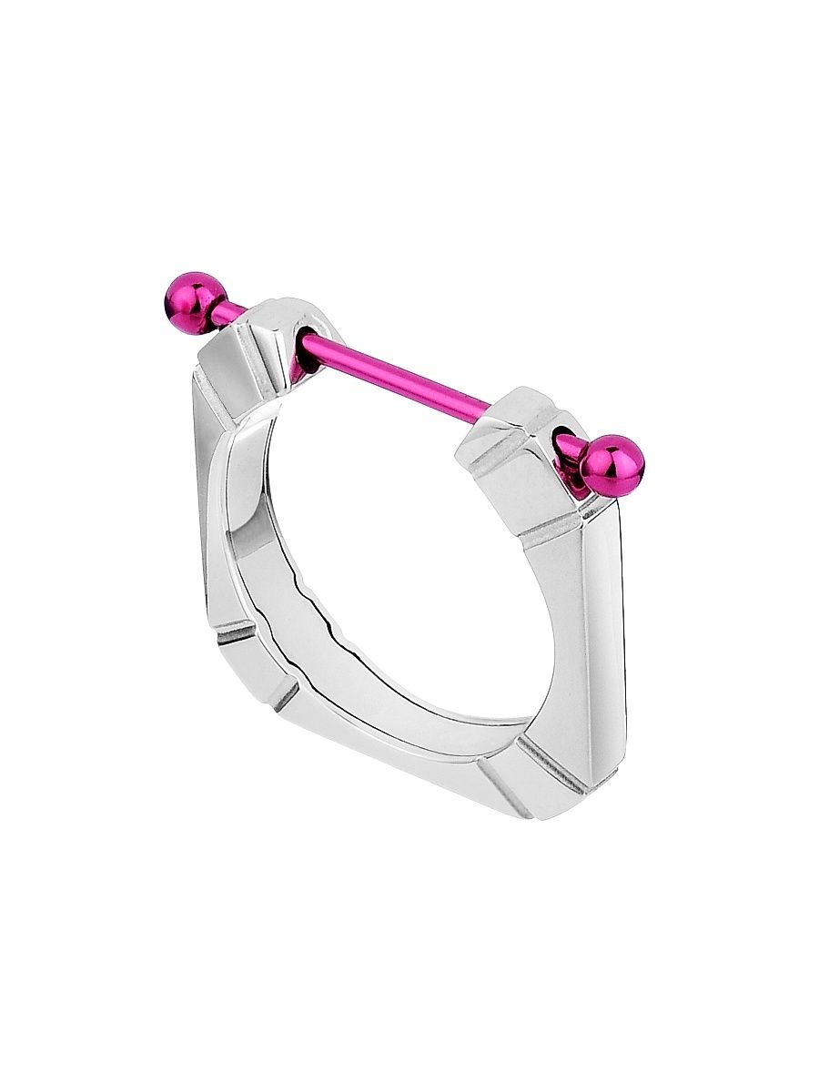 Women's Maga Circe 18K White Gold Hug Ring - Fuchsia White Gold - Size 7