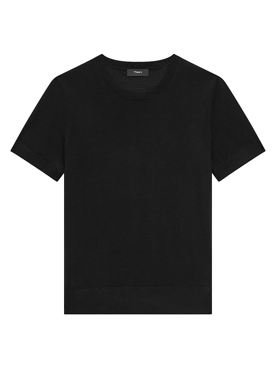 Women's Basic Merino Wool T-Shirt - Black - Size XXL