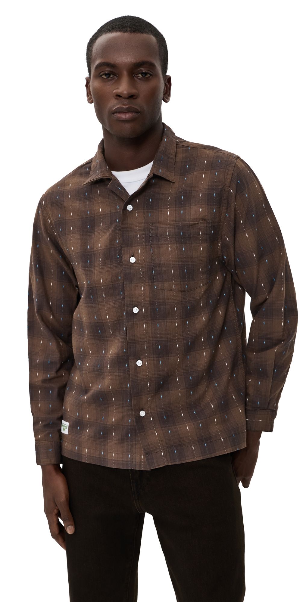 Service Works Drag Stitch Resort Shirt Brown XL