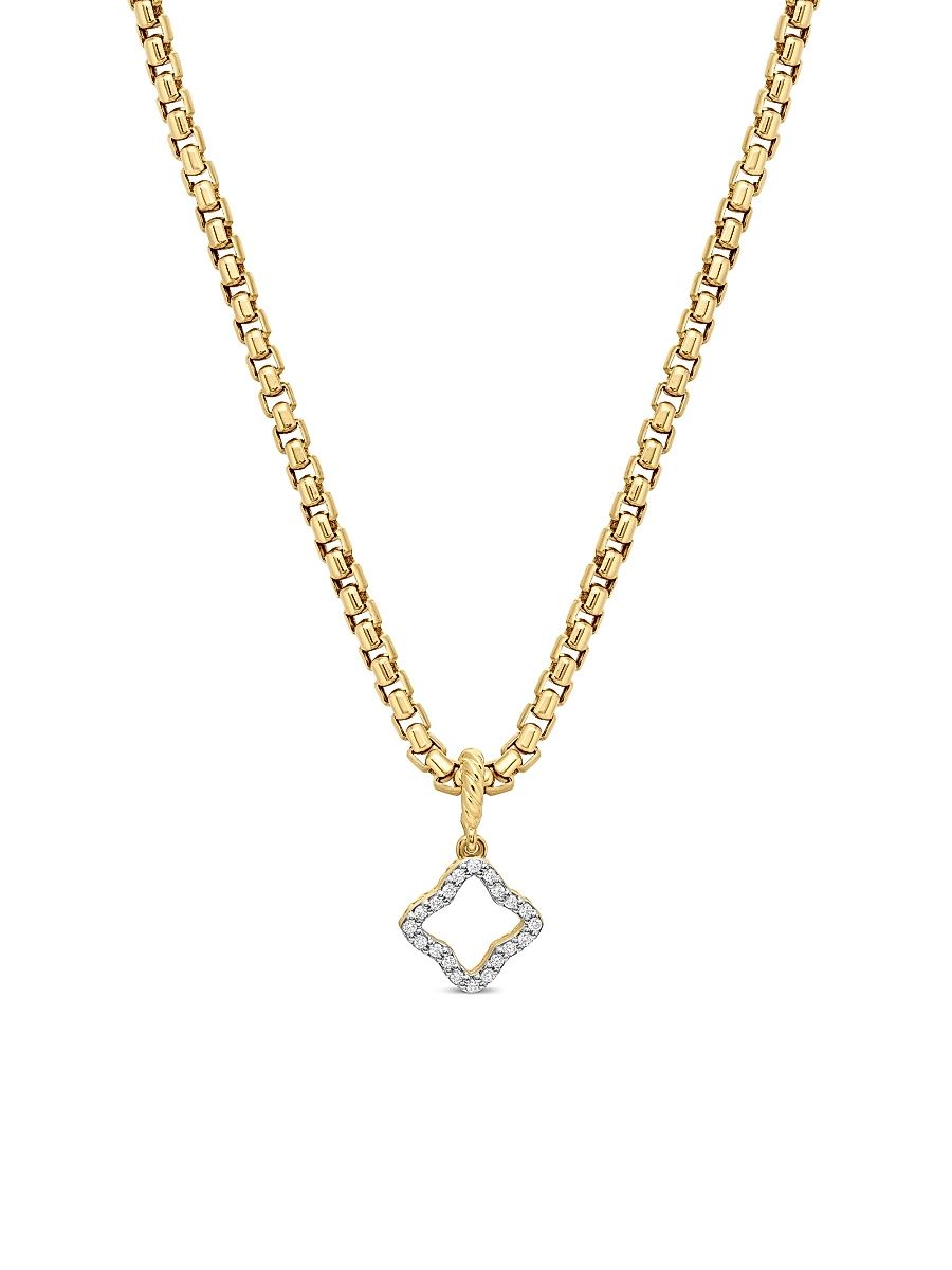 Women's Quatrefoil Amulet in 18K Yellow Gold with Diamonds, 19.7mm - Diamond