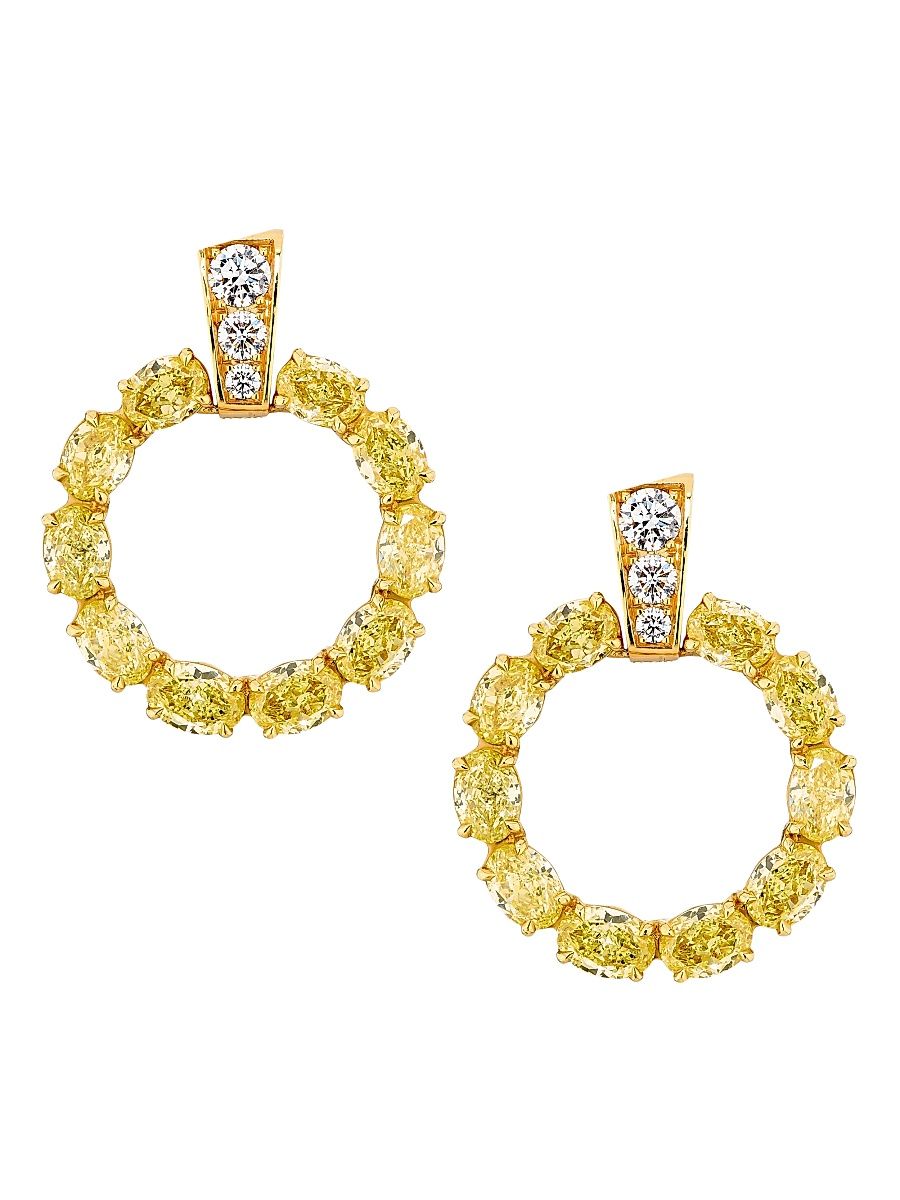 Saks Fifth Avenue High Jewelry Women's 18K Yellow Gold & 8.75 TCW Diamond Drop Earrings - Yellow