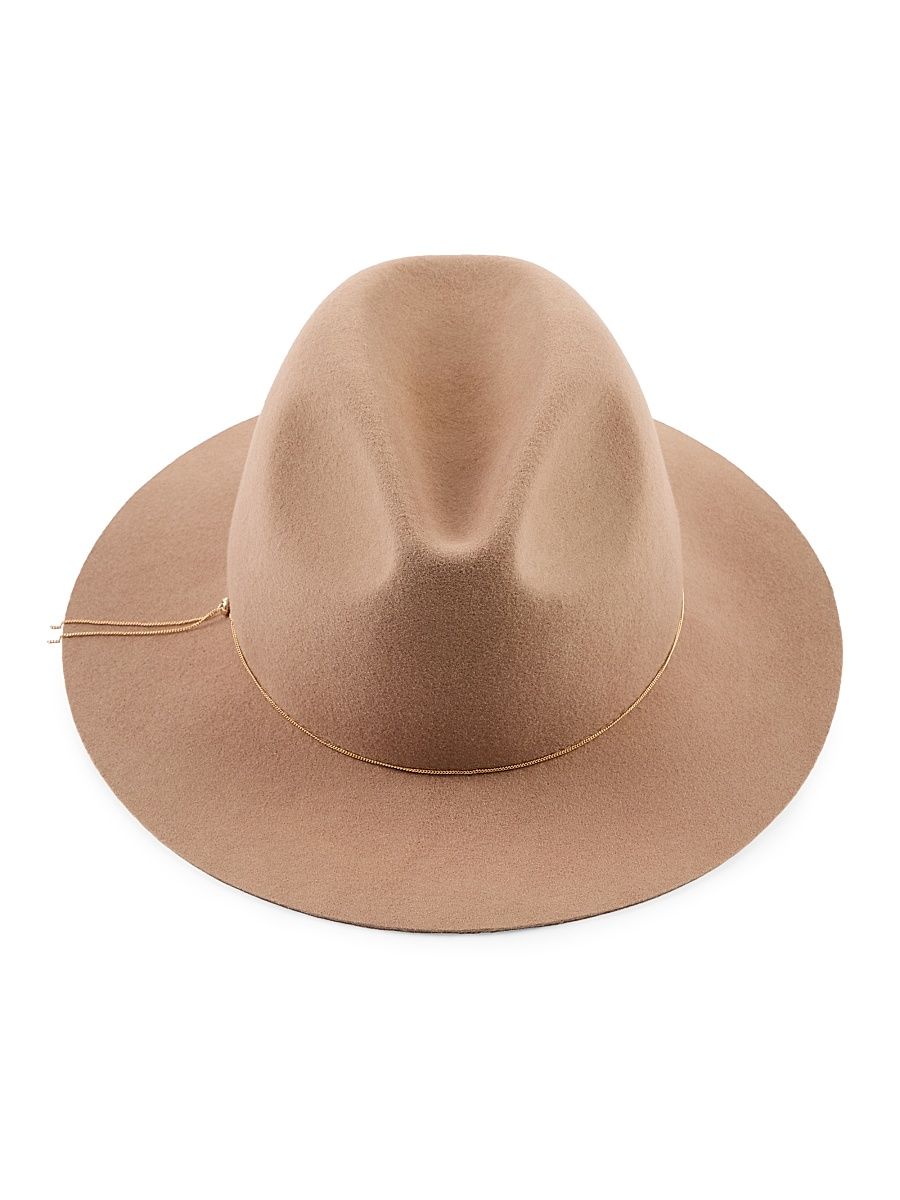 Women's Sandy Felt Chain Fedora - Camel