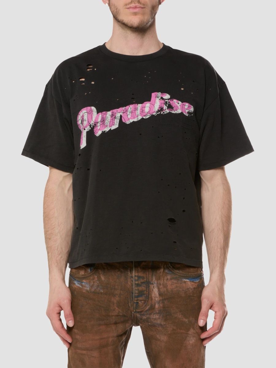 Purple Brand Men's Graphic Cotton Jersey Boxy T-Shirt - Black - Size XXL