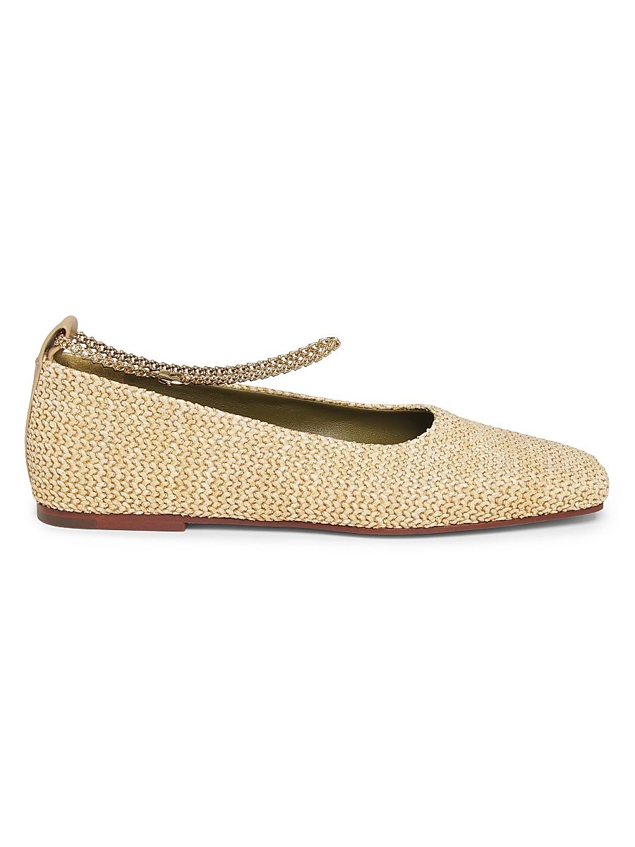 Women's Augusta Woven Ballet Flats - Natural - Size 9