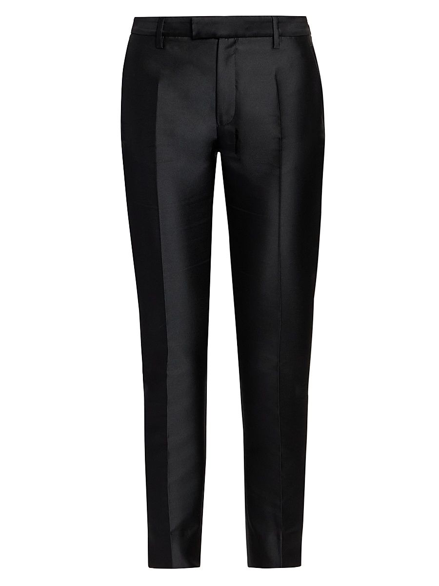 Women's Satin Tapered Crop Trousers - Black - Size 10