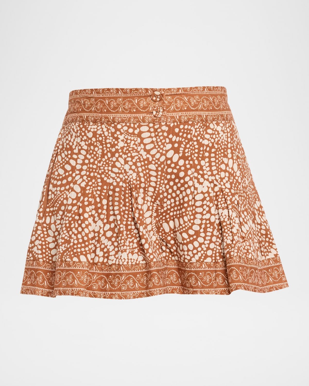 Quinn Printed Pleat Mini Shorts