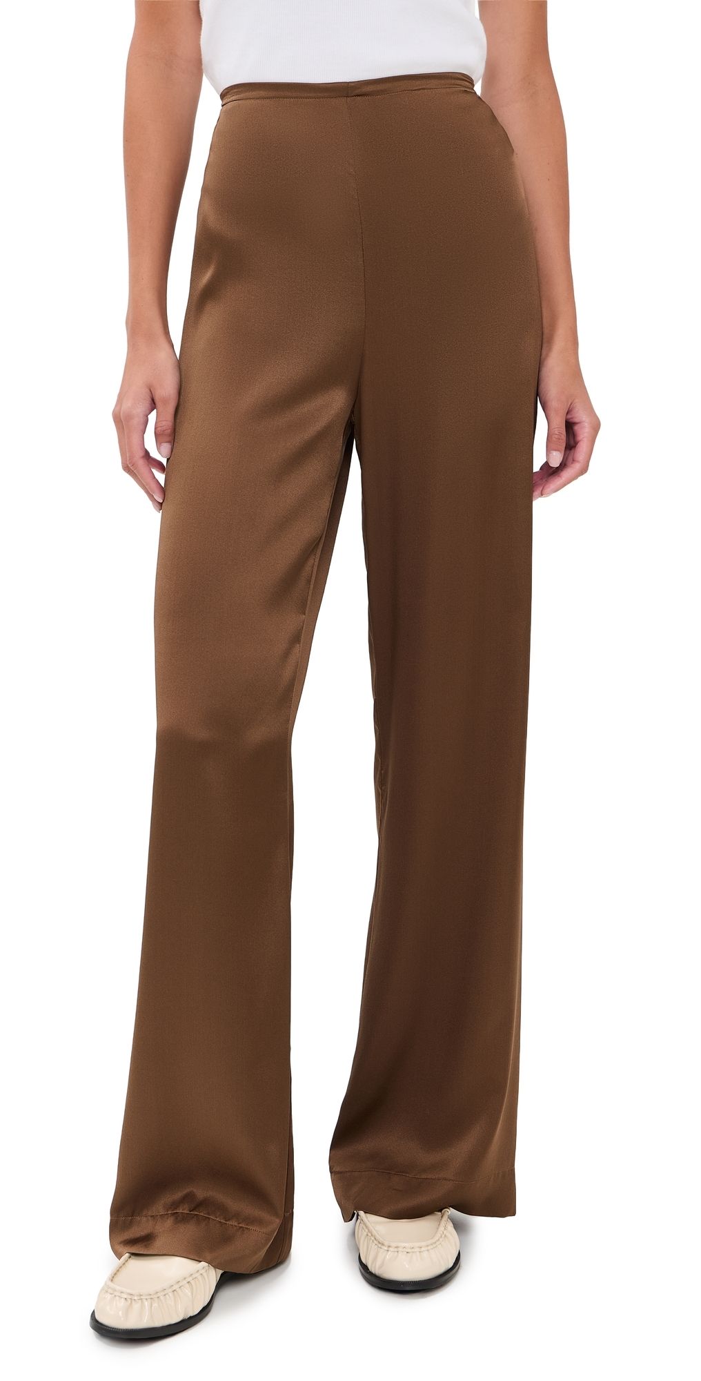 STAUD Stroll Silk Pants Cigar S