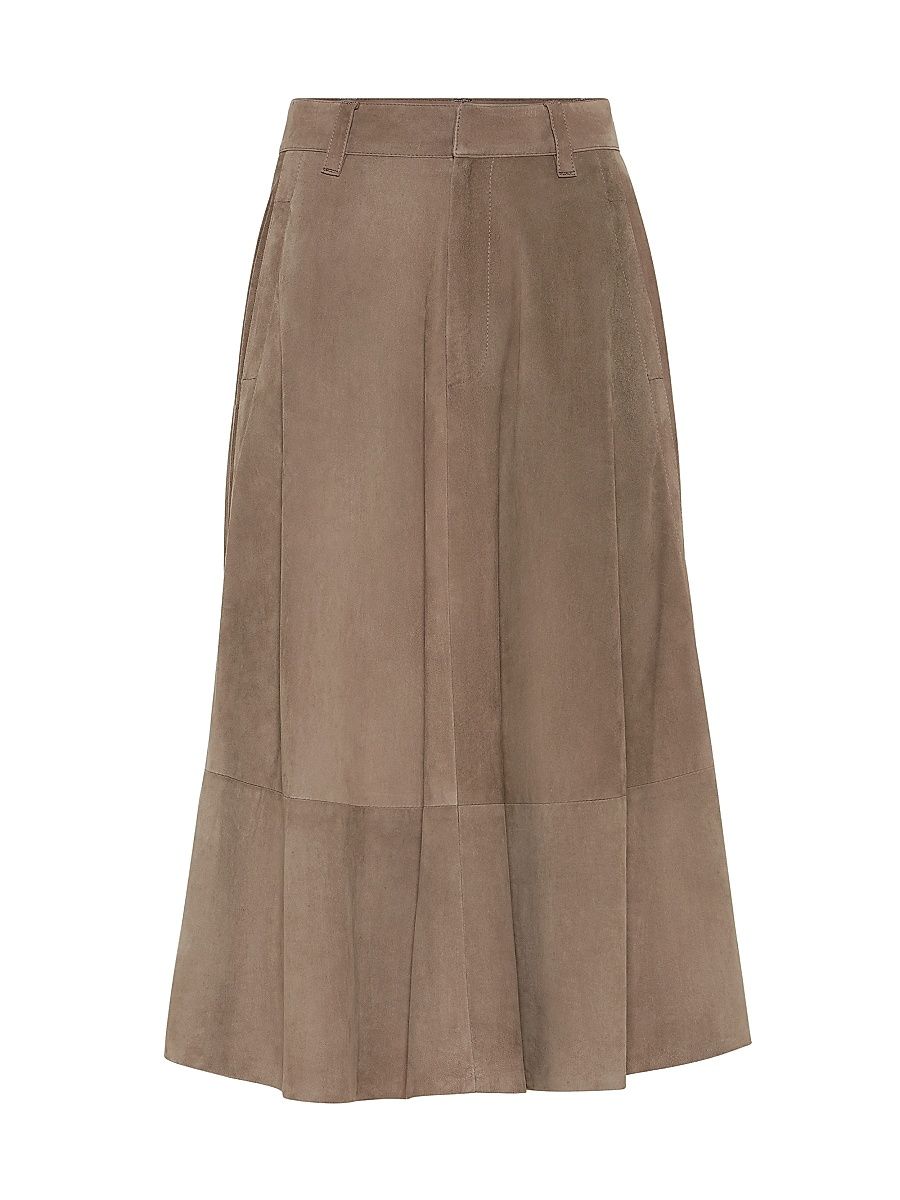 Women's Suede Circle Skirt - Mud - Size 14