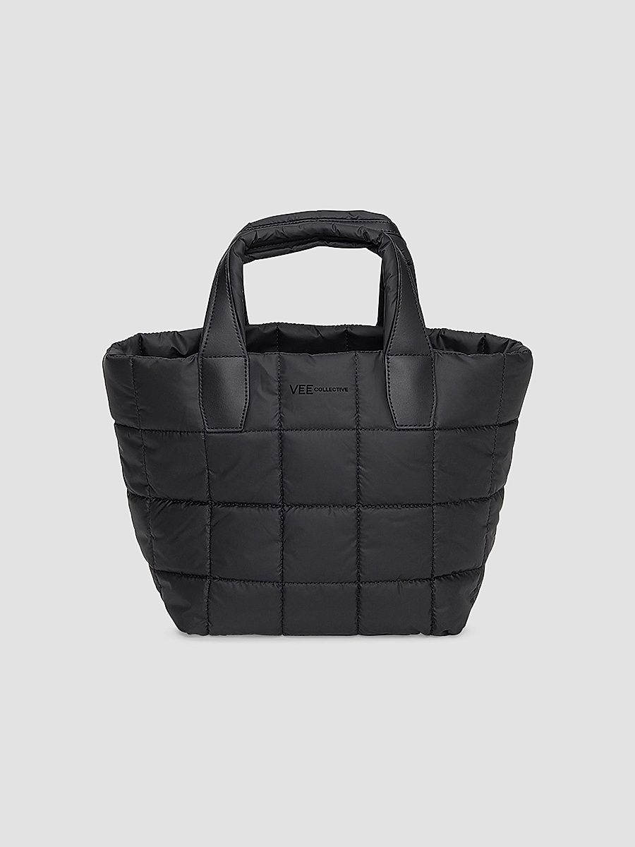 Women's Small Porter Quilted Tote Bag - Black