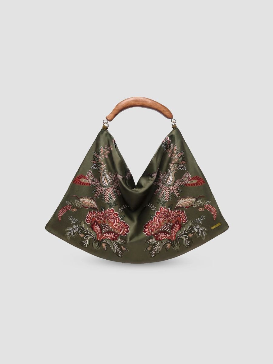 Farm Rio Women's Scarf Large Hobo Bag - Green