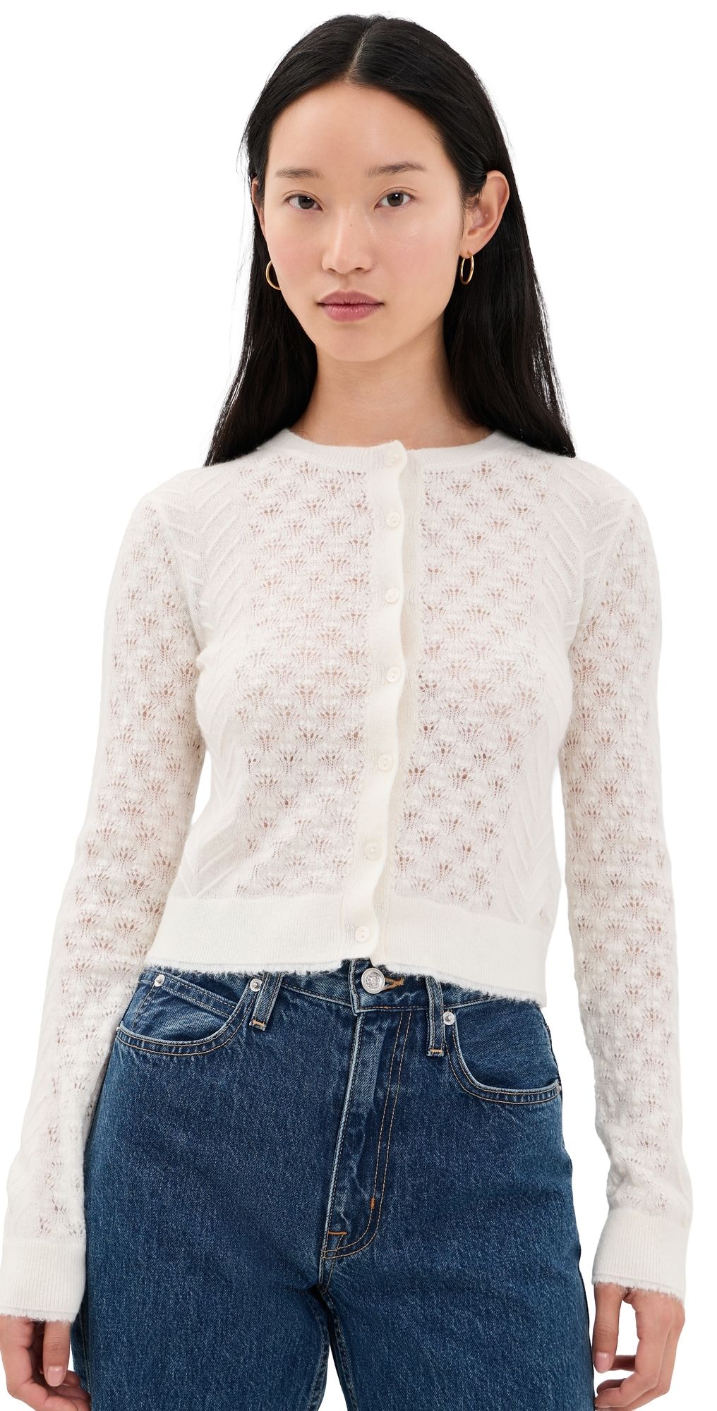 RE/DONE Emma Cardigan Vintage White M