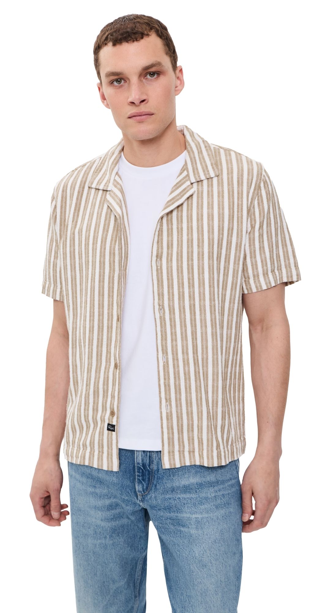 RAILS Fielder Shirt Khaki White Stripe XL