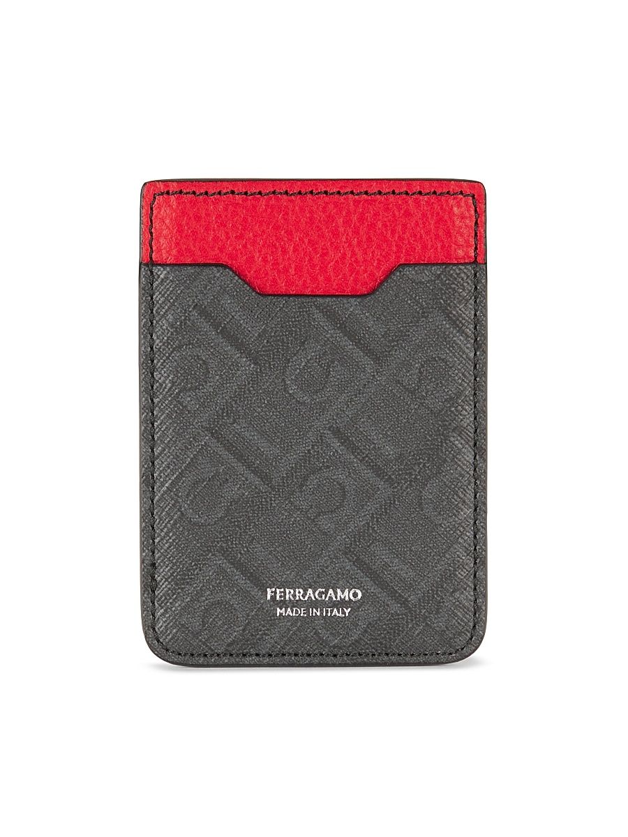 Men's Monogram Coated Card Holder - Nero Flame Red