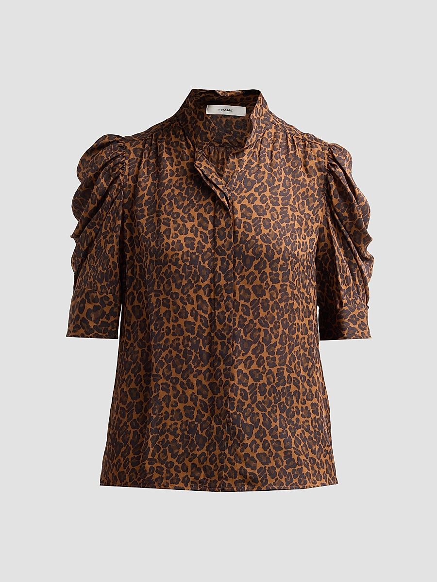Women's The Gillian Leopard Print Top - Light Leopard Multi - Size XS