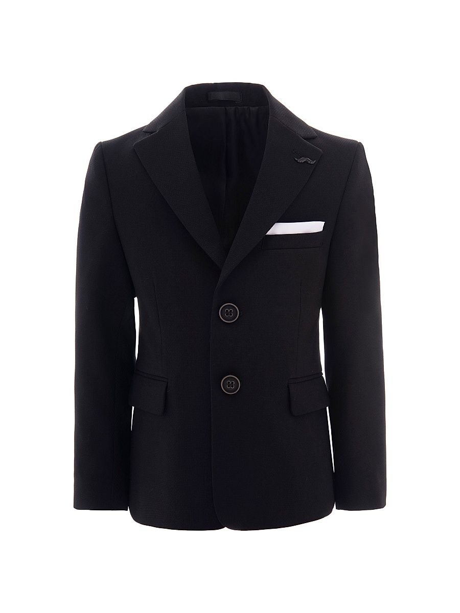 Little Boy's & Boy's Black Twill Peak Lapel Blazer - Black - Size 14