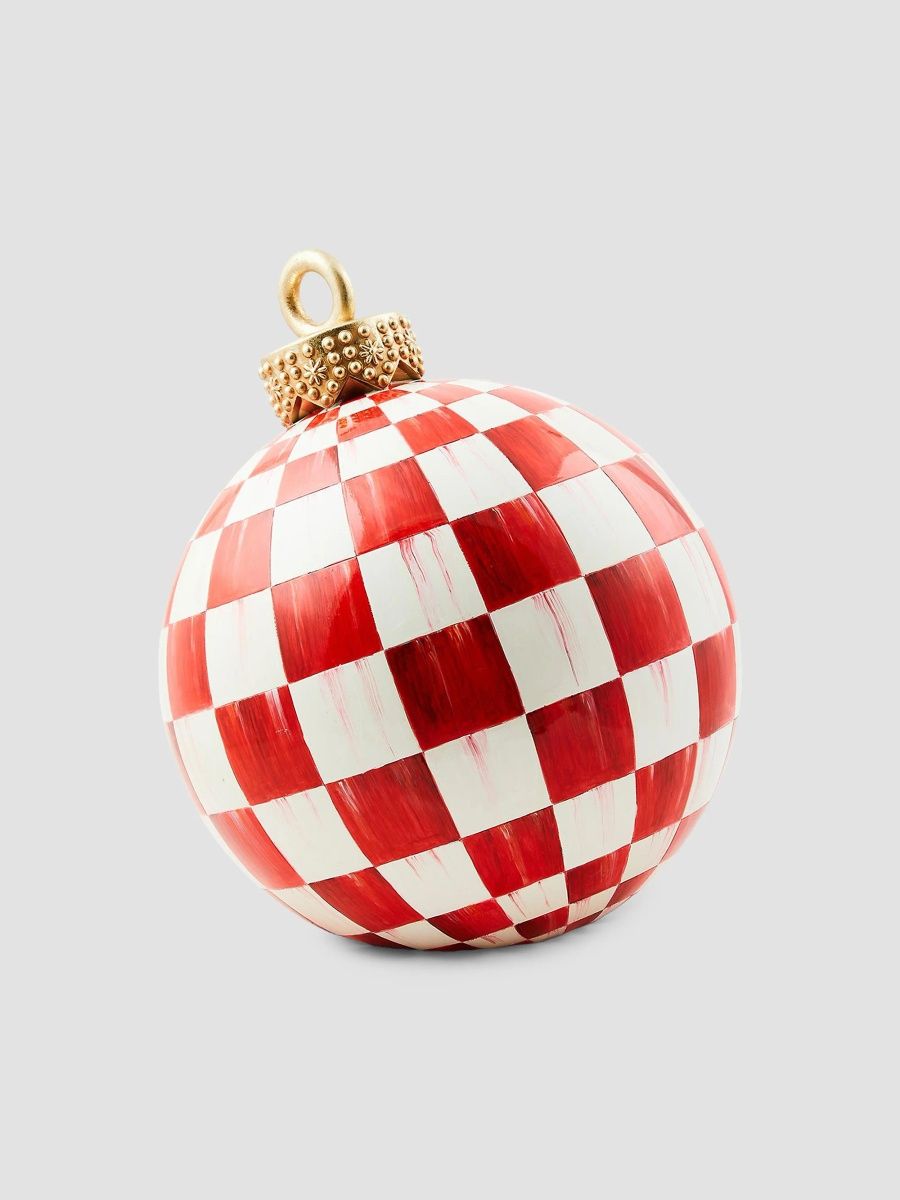 MacKenzie-Childs Red Check Large Tabletop Ornament