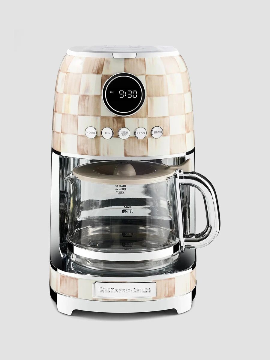 MacKenzie-Childs Mocha Check Drip Coffee Maker
