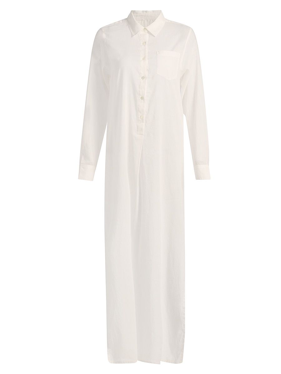 Women's Mina Cotton Maxi Shirtdress - Ivory - Size XS