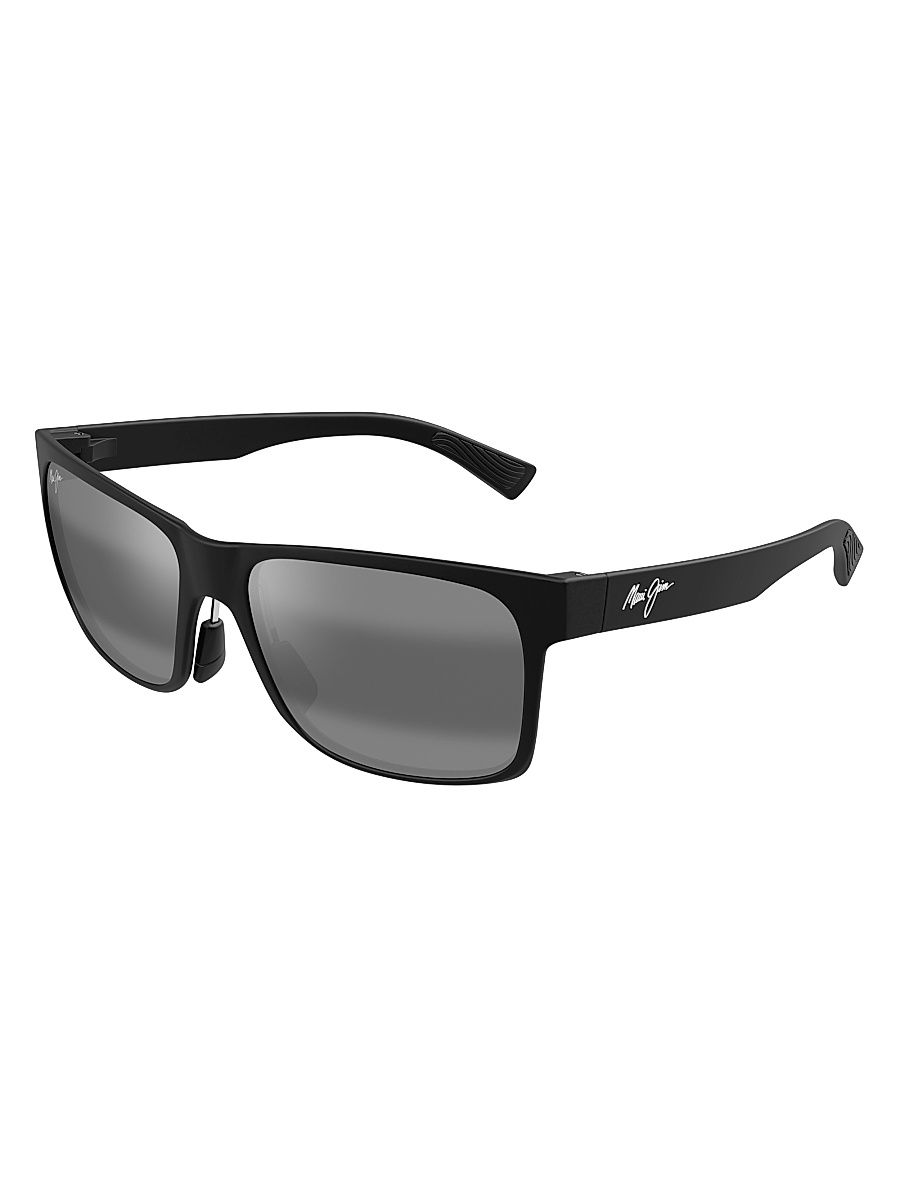 Men's Ekolu 58MM Rectangular Sunglasses - Black