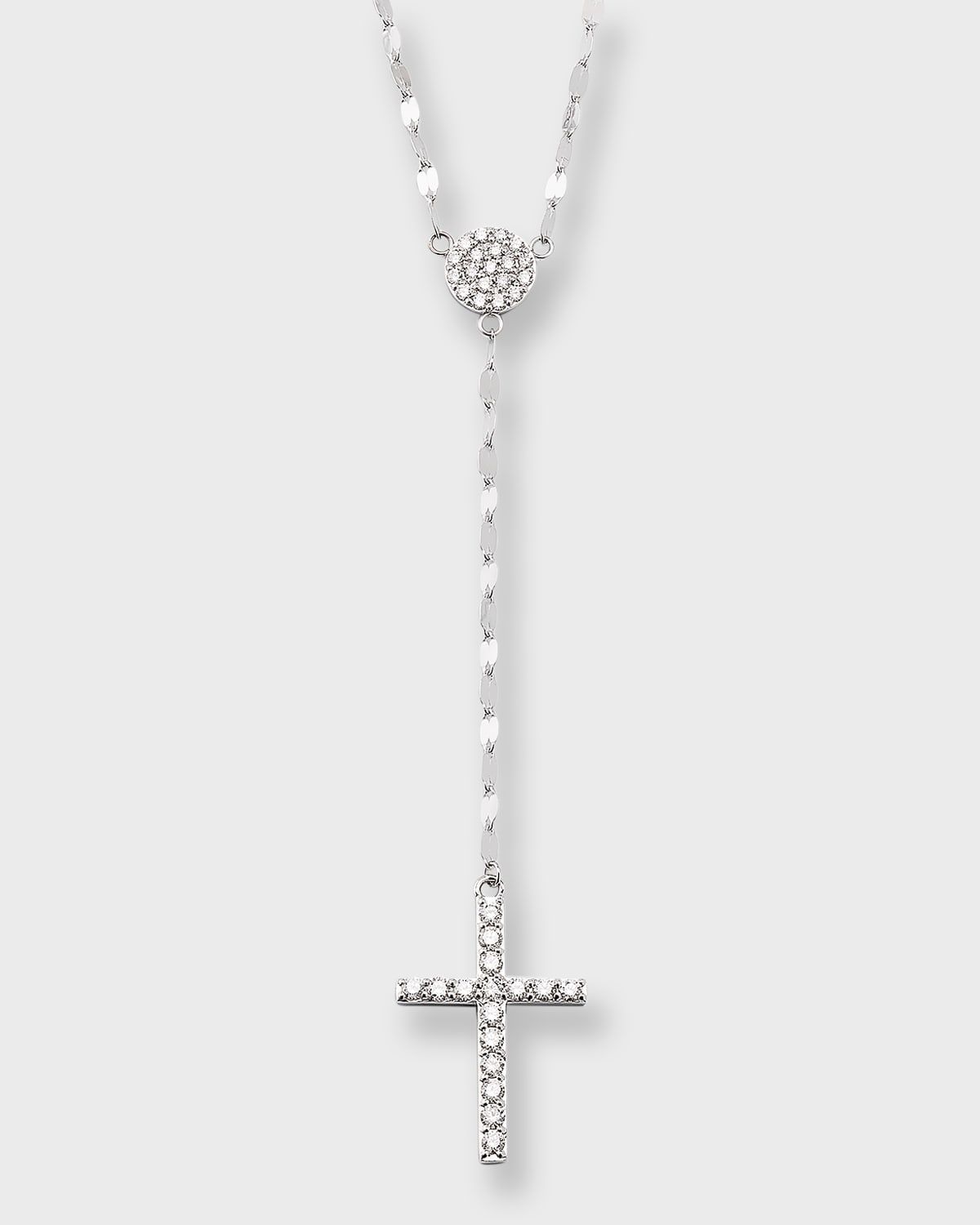 14K Gold Femme Fatale Crossary Necklace with Diamonds
