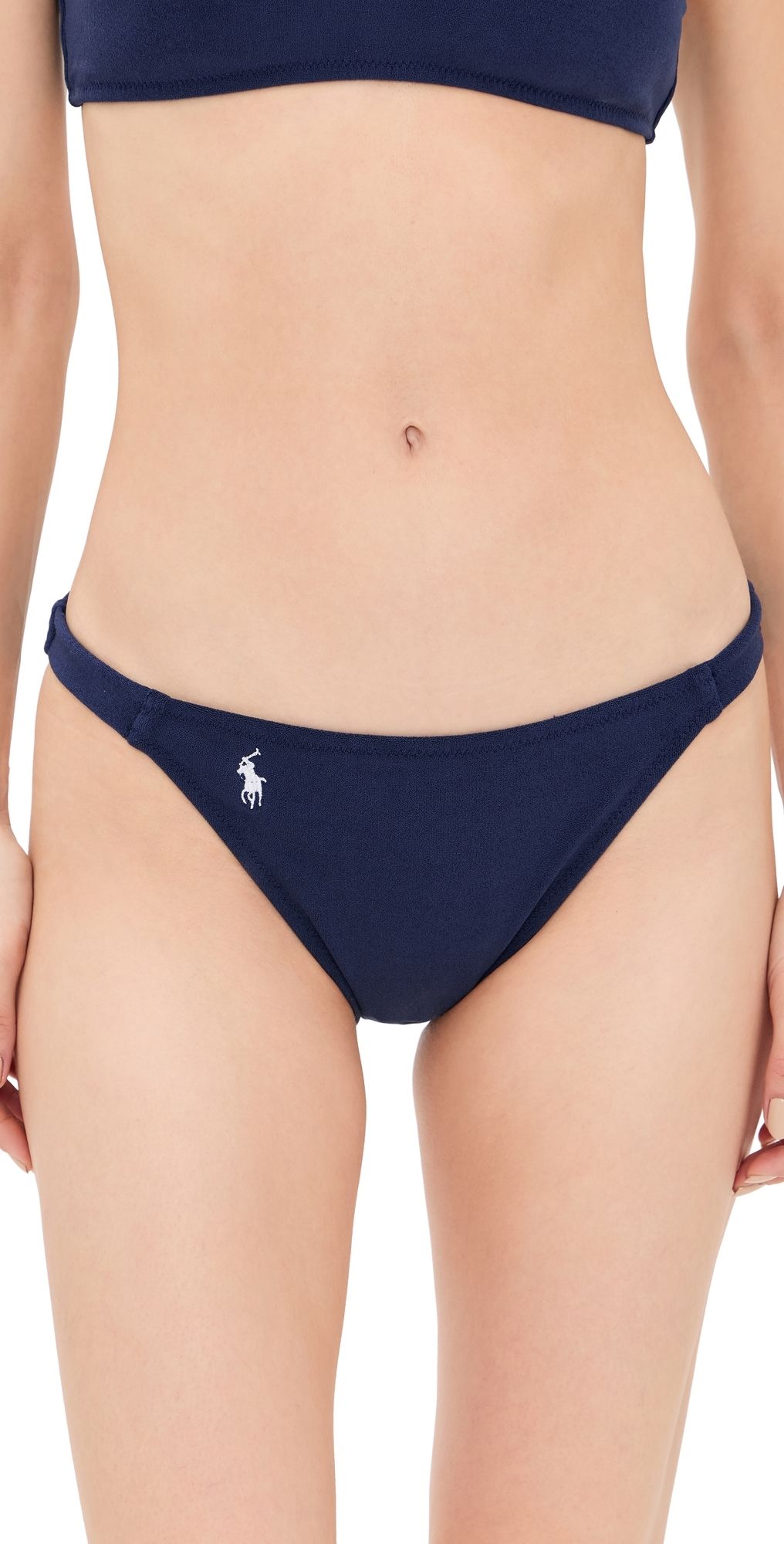 Polo Ralph Lauren Side Tab Devin Hipster Bikini Bottoms Navy Blue XL