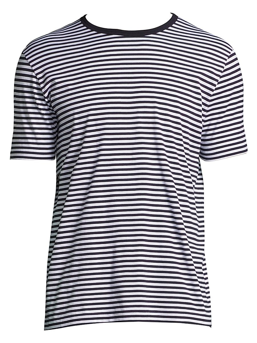 Men's Stripe Cotton Tee - White Navy - Size XL