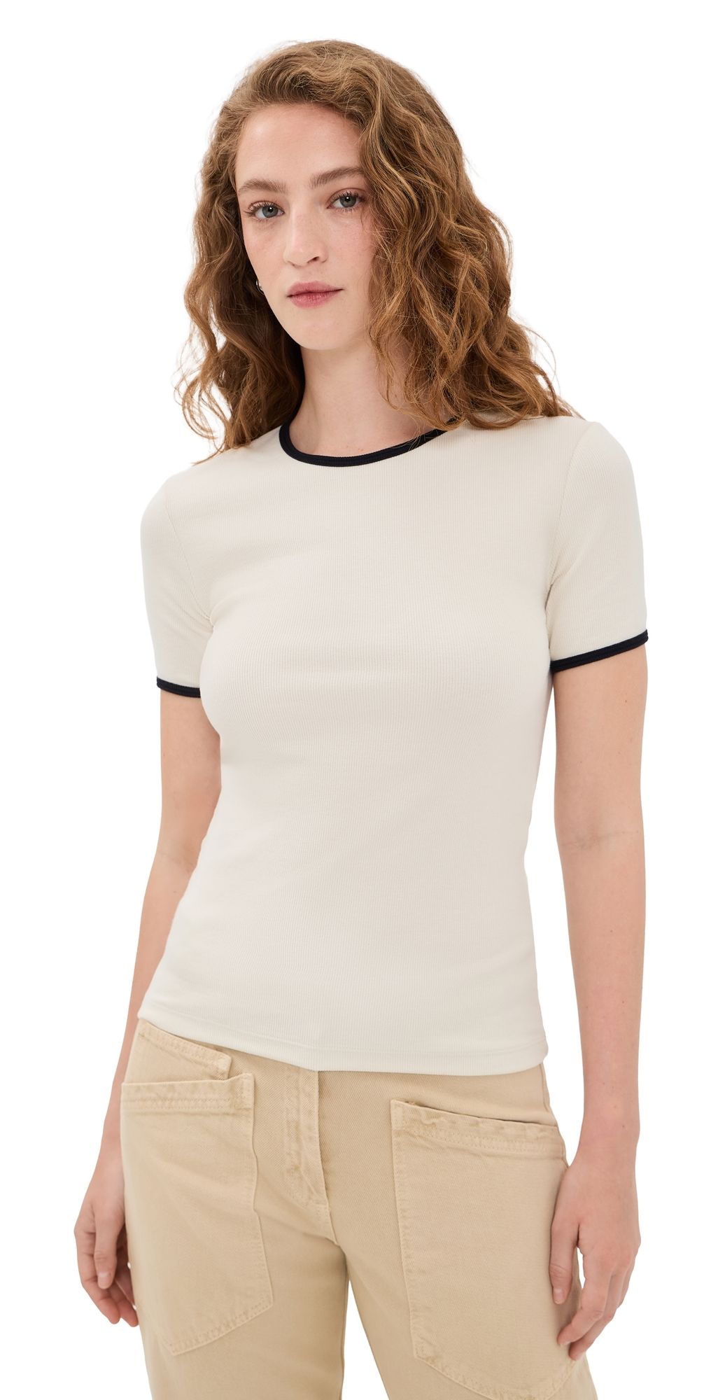 La Ligne Ringer Le'Rib Tee Cream/Black S