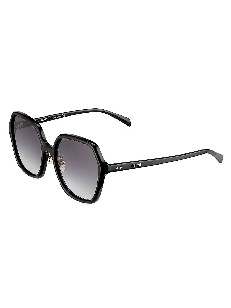 Women's 58MM Geometric Sunglasses - Shiny Black
