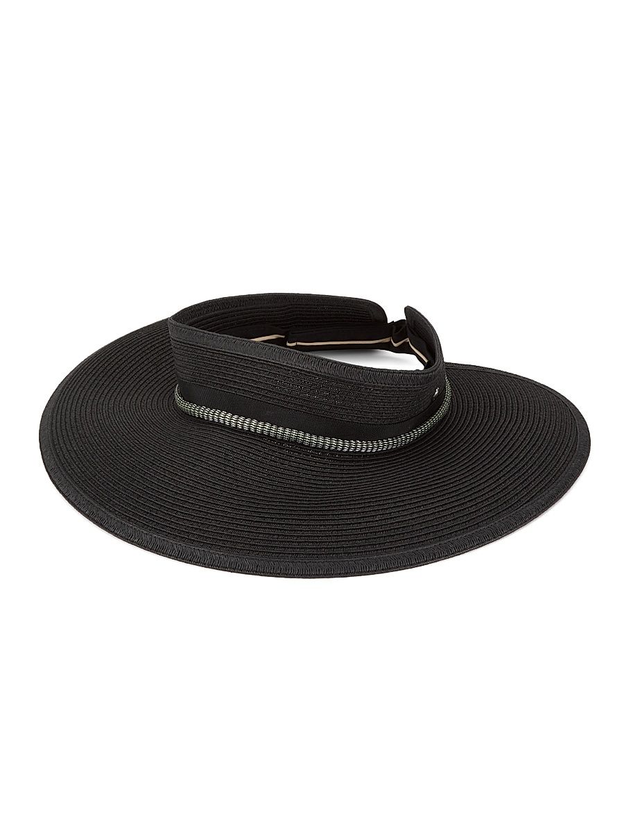 Women's Somer Raffia Visor - Black - Size Medium