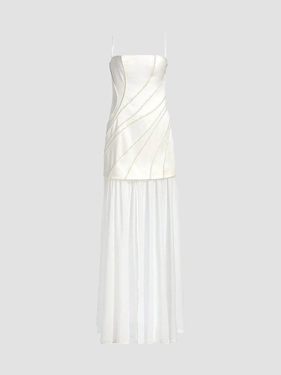 Significant Other Women's Gaia Beaded Maxi Dress - Ivory - Size 4