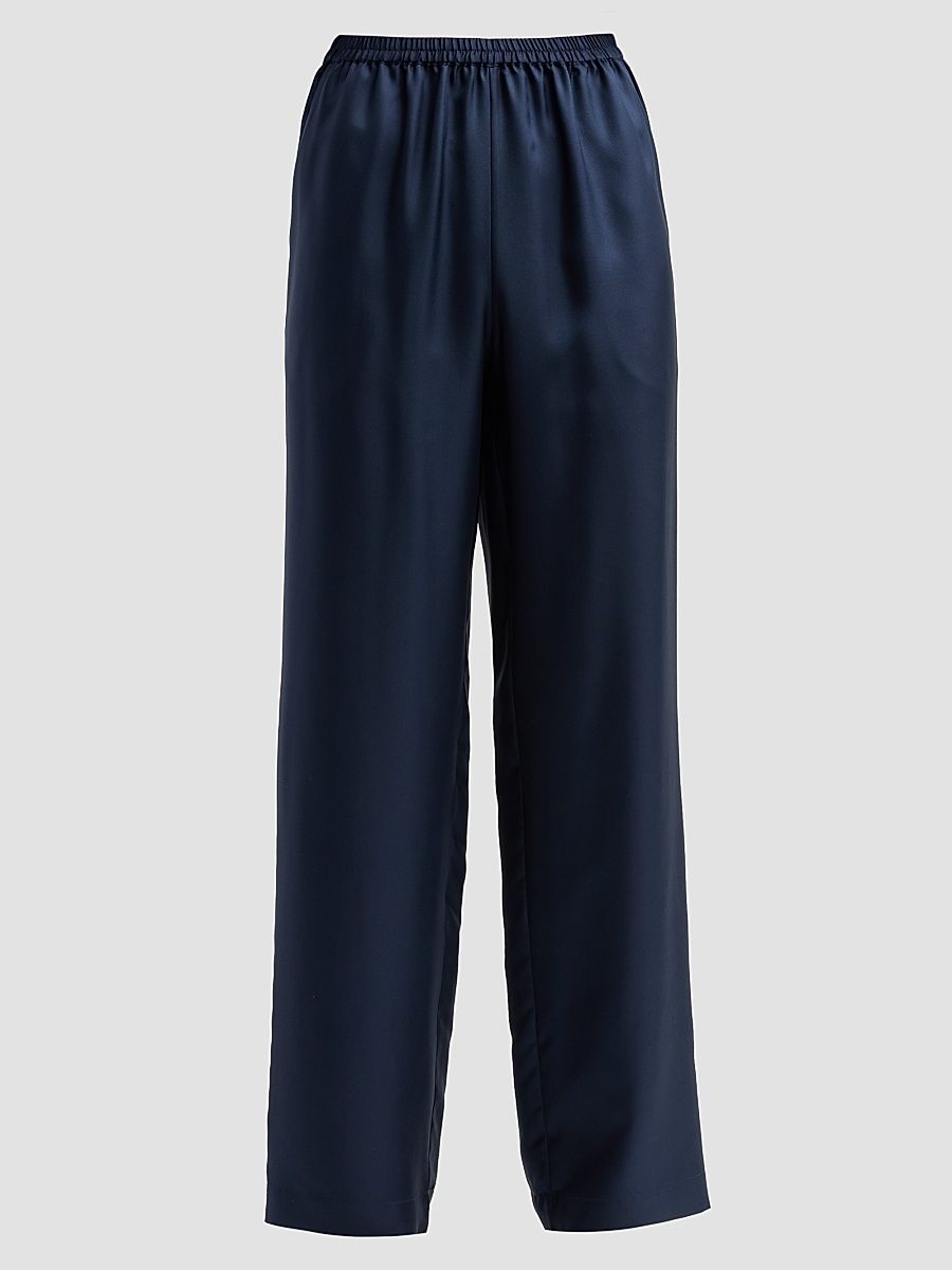 Women's Alera Satin Wide-Leg Pants - Navy - Size XS