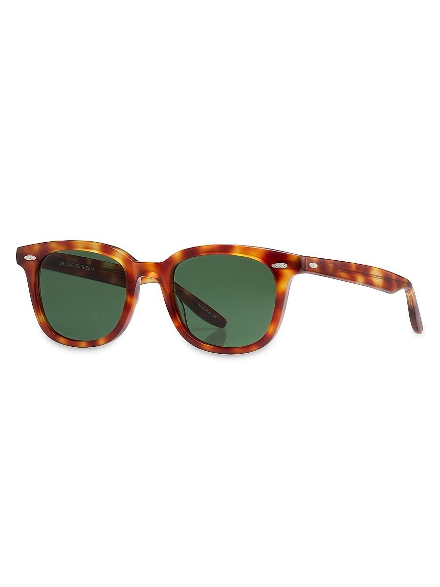 Men's Cecil 50MM Round Sunglasses - Tortoise Green