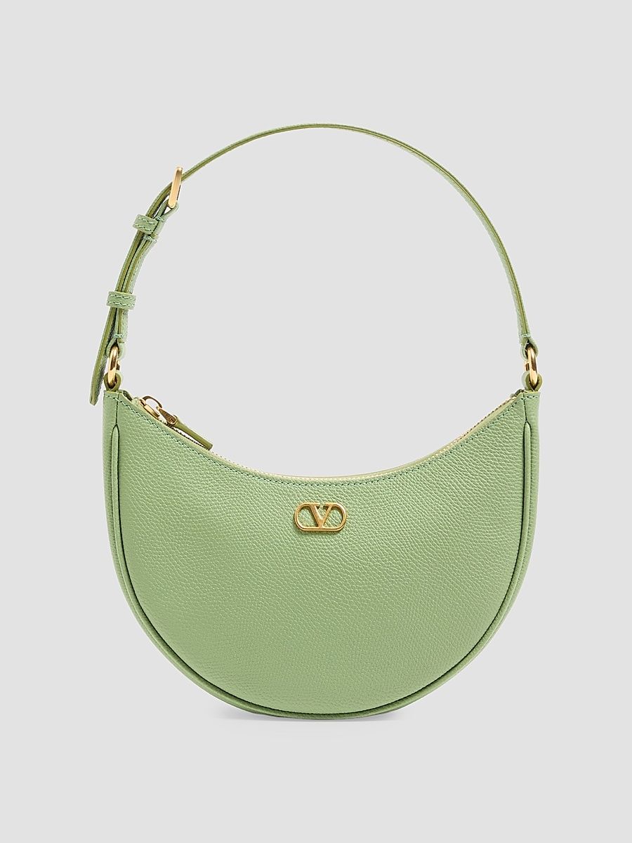 Women's Hobo Bag in Grainy Calfskin - Mint