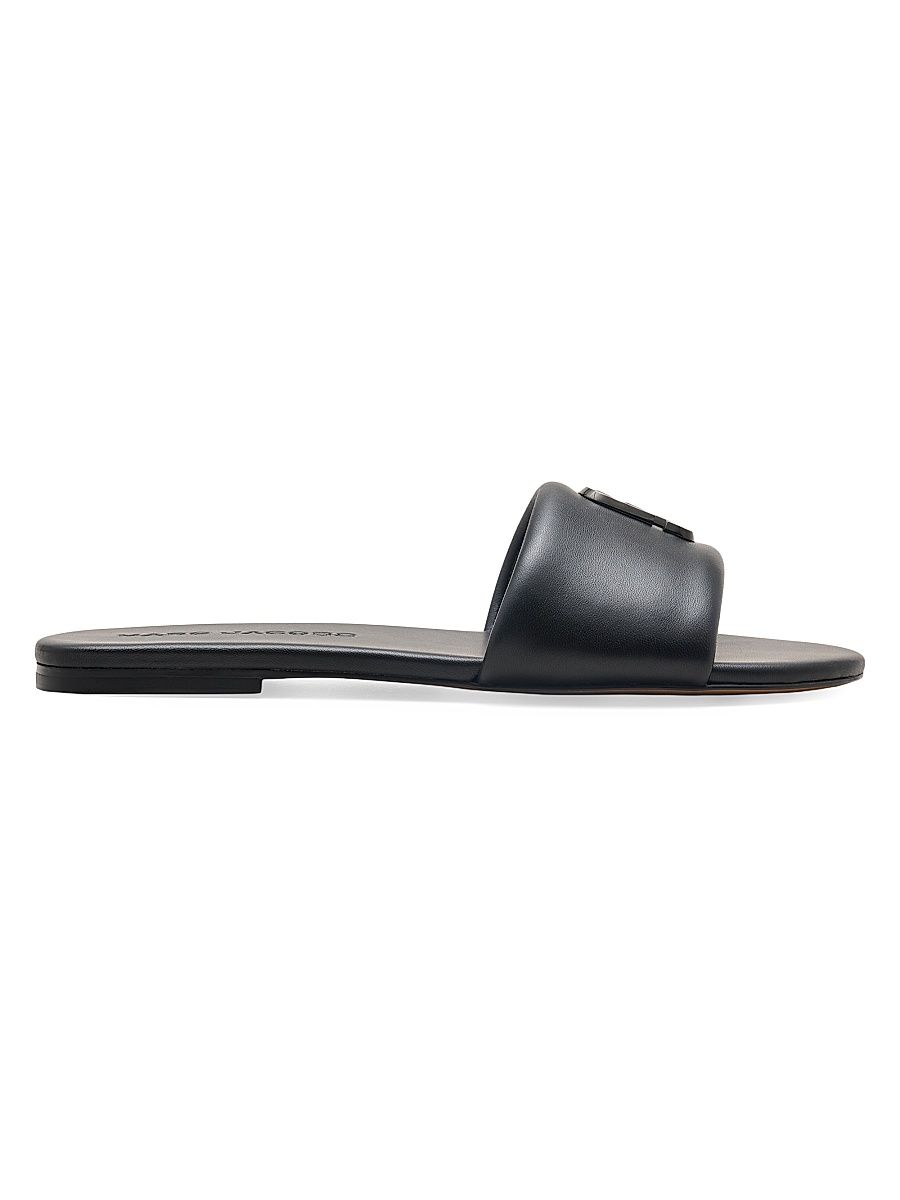 Women's The Snapshot Leather Slides - Black - Size 5 Sandals