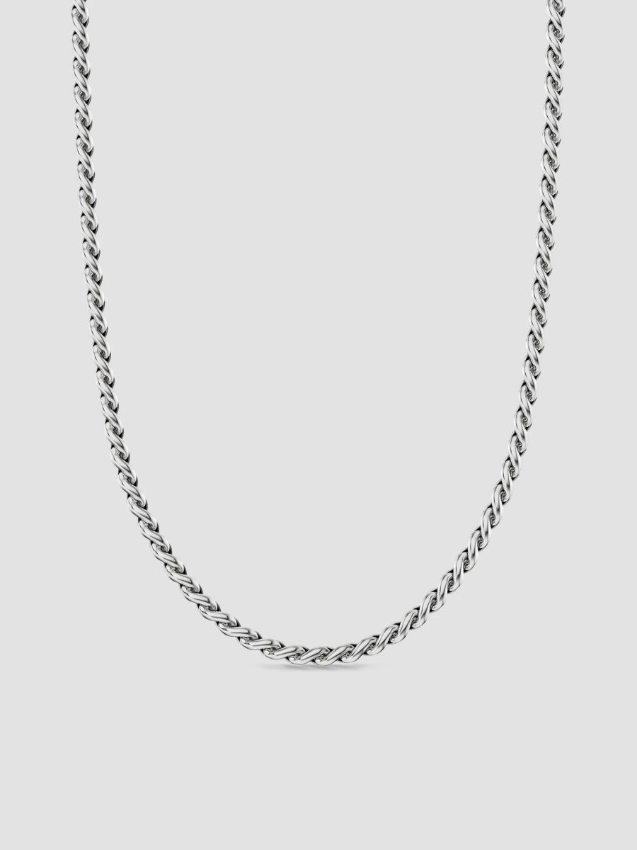 David Yurman Men's Sculpted Cable Chain Necklace in Sterling Silver, 3.7MM - Silver - Size 22