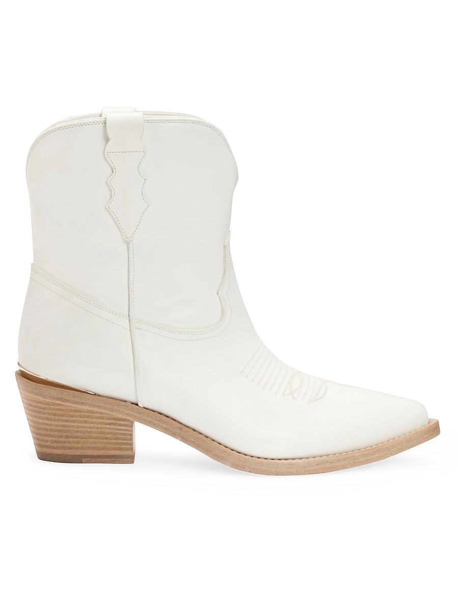 Women's Julia 55MM Leather Ankle Boots - Bianco - Size 11.5