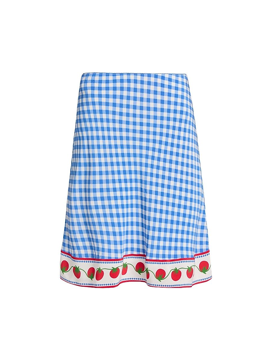 Women's Grazia Gingham A-Line Skirt - Gingham Tomatoes - Size XS