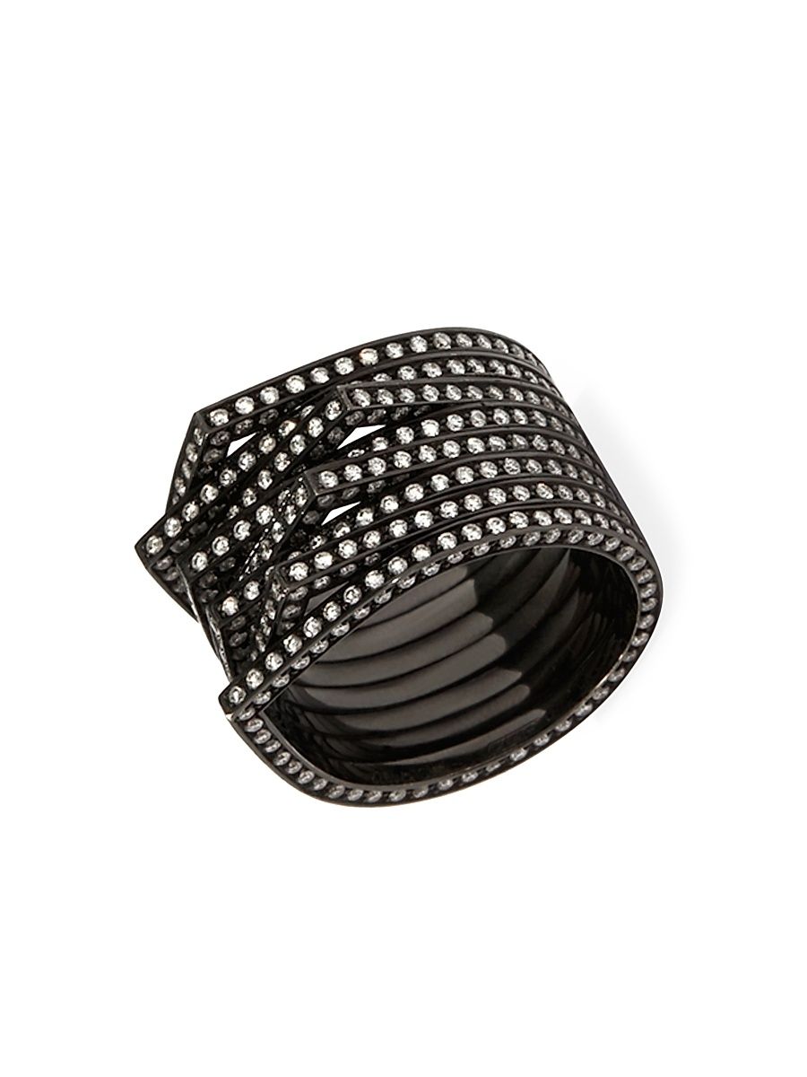 Women's Antifer 18K Black Gold & 4.16 TCW Diamond Ring - Black - Size 5