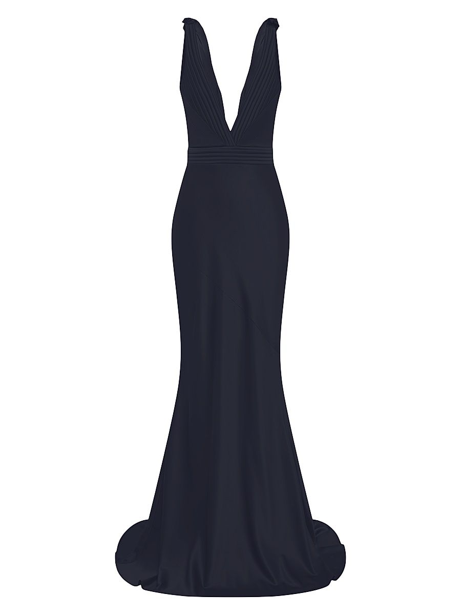 Women's Signature Beloved Sleeveless Satin Gown - Black - Size 14