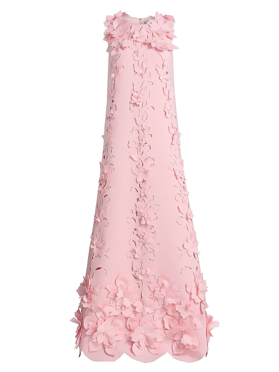 Women's Floral-Appliqué Embellished Gown - Blush - Size 16
